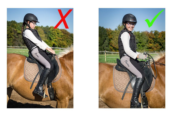 Vergleich Festhalten am Sattelriemen und mit Optihand