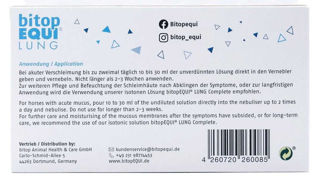 bitopEQUI® LUNG Complete plus – hypertonic inhalation solution for horses (30 x 5 ml)
